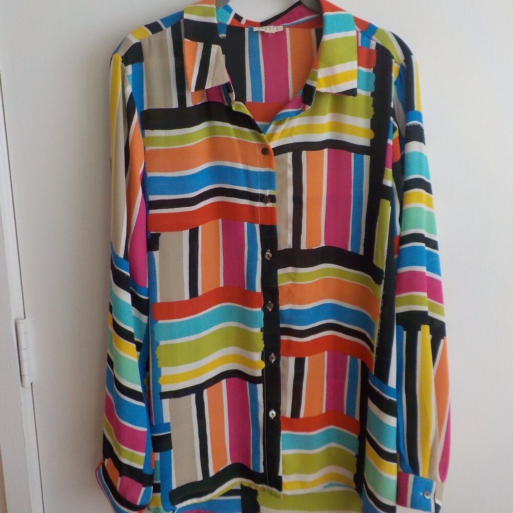 Spense Blouse - Large - Button Down - Multi Color… - image 2